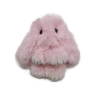 УЦЕНКА! Аксессуар-брелок Меховой кролик BR1063(Pink)-UC, 15 см Розовый