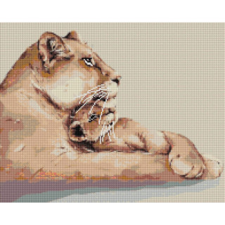 Алмазная мозаика "Львиное сердце" DBS1029, 40x50 см