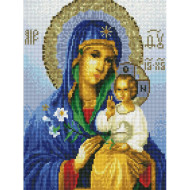 Алмазная мозаика "Икона Божьей Матери" EJ1106, 40х30 см