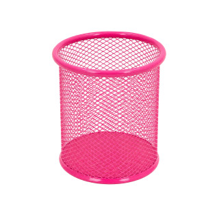 Стакан для ручек 562001-Pink металлический, круглый, 9,5х7,5см
