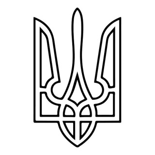 Картина-трафарет для раскрашивания песком "Герб Украины" T-a4177 А4