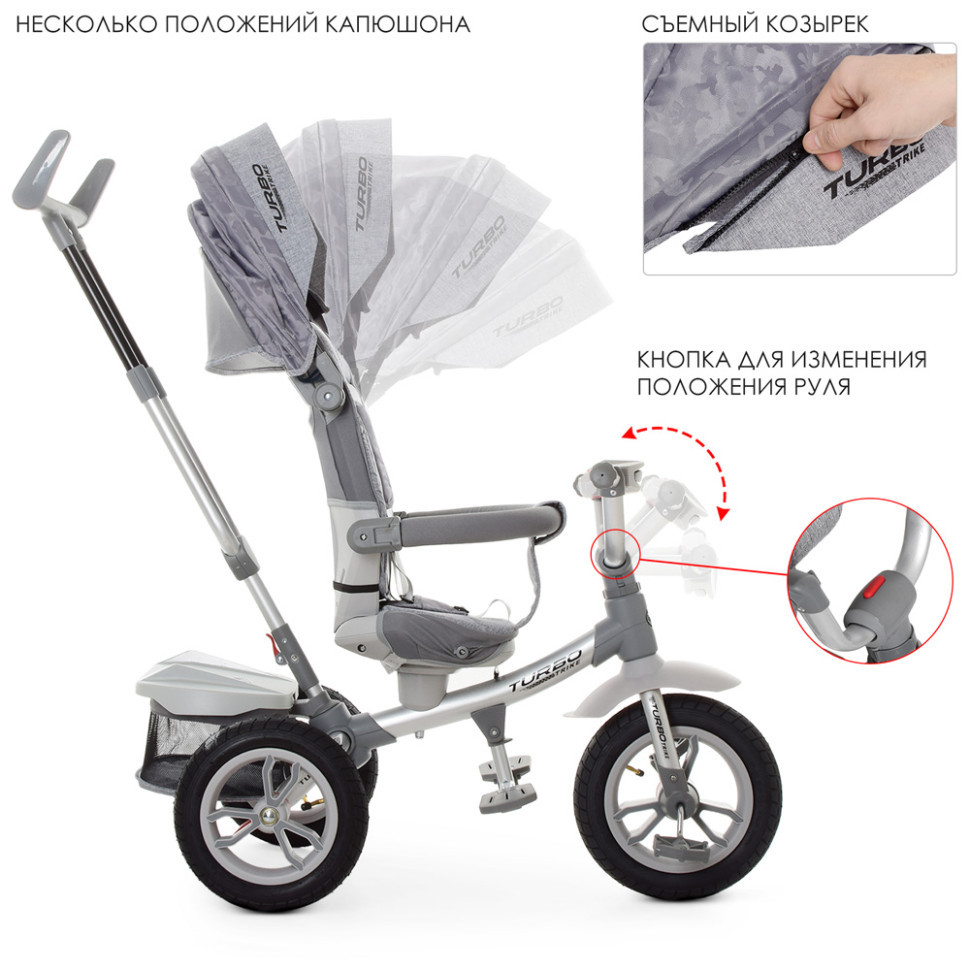 Дитячий триколісний велосипед TURBOTRIKE M 4058-19 з батьківською ручкою - гурт(опт), дропшиппінг 