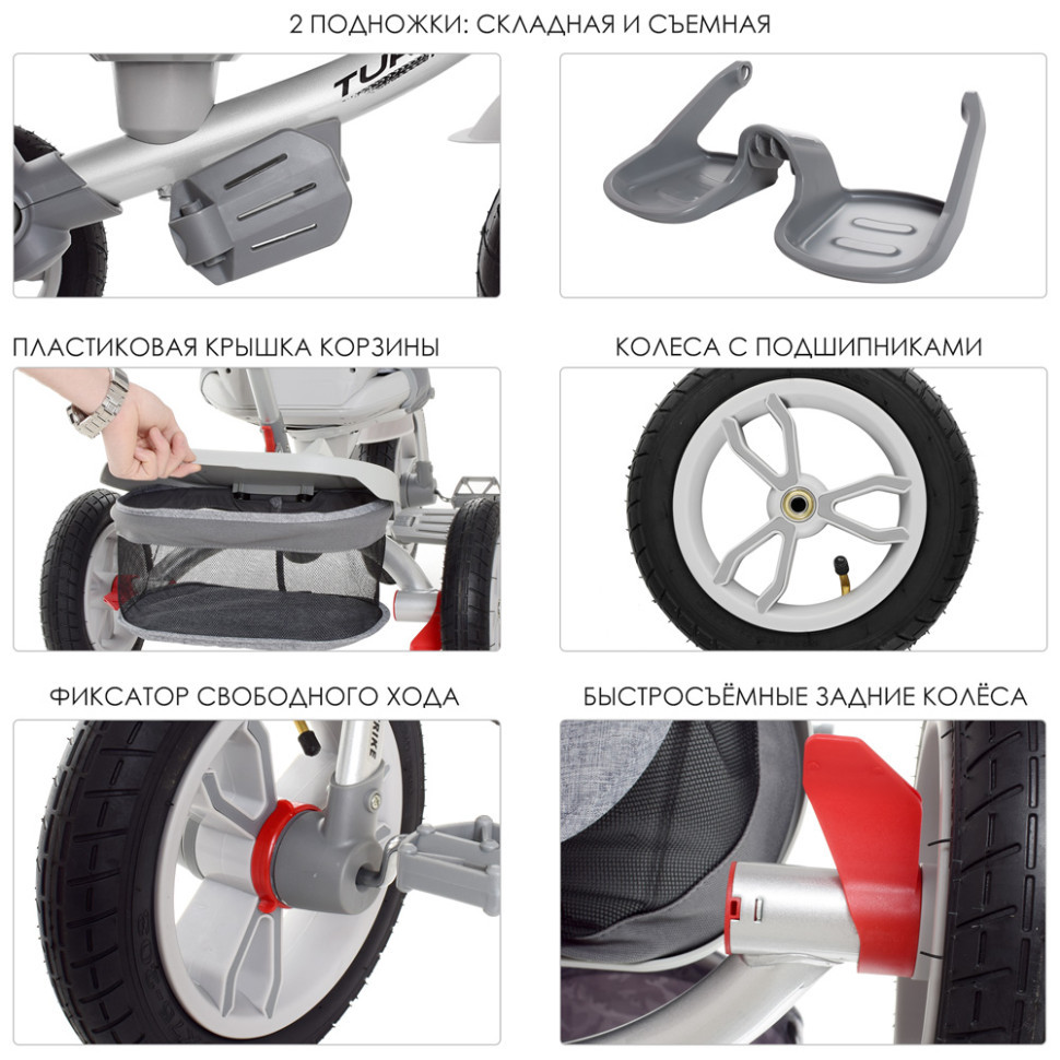 Дитячий триколісний велосипед TURBOTRIKE M 4058-19 з батьківською ручкою - гурт(опт), дропшиппінг 