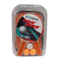 Набір для настільного тенісу Extreme Motion TT1426, 2 ракетки, 3 м'ячики, сітка, чохол