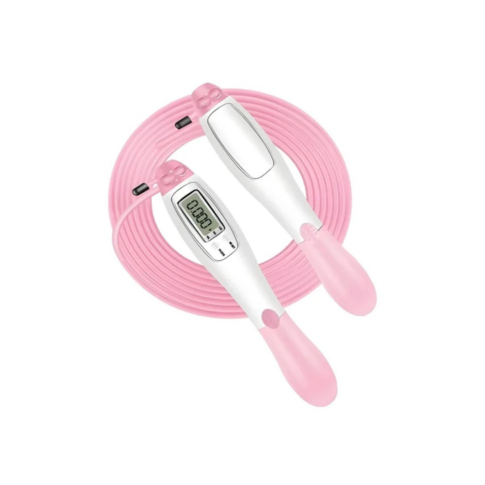 Швидкісна скакалка з лічильником EasyFit EF-1916-WP білий-рожевий - гурт(опт), дропшиппінг