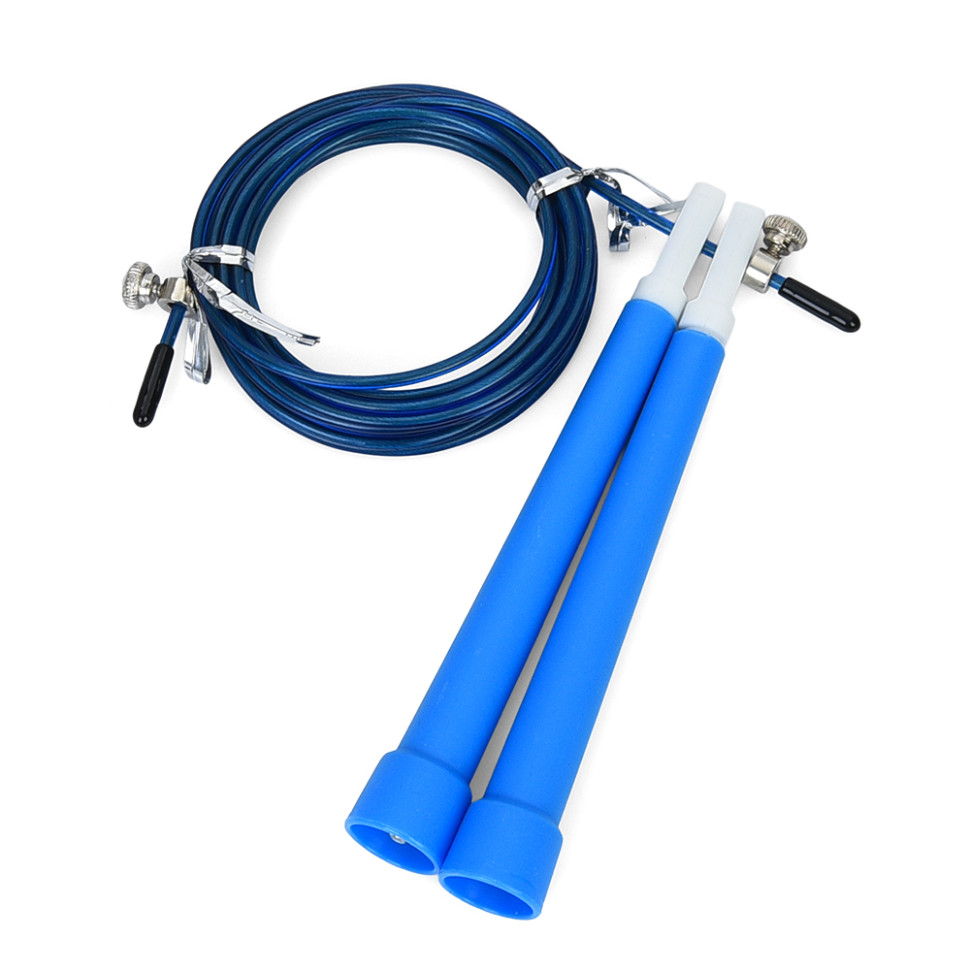 Скакалка скоростная MS 3765(Blue) 290 см, ручка пластик, веревка резина+металл опт, дропшиппинг
