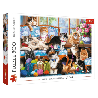 Пазлы "Семья котиков" Trefl 37425, 500 элементов