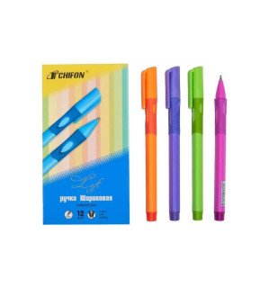Ручка синя масляна CHIFON COLOR-IT 1361SP упаковка 12 шт