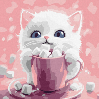 Картина по номерам "Какао для котика (картина № 1)" ©art_selena_ua KHO6717, 30х30 см