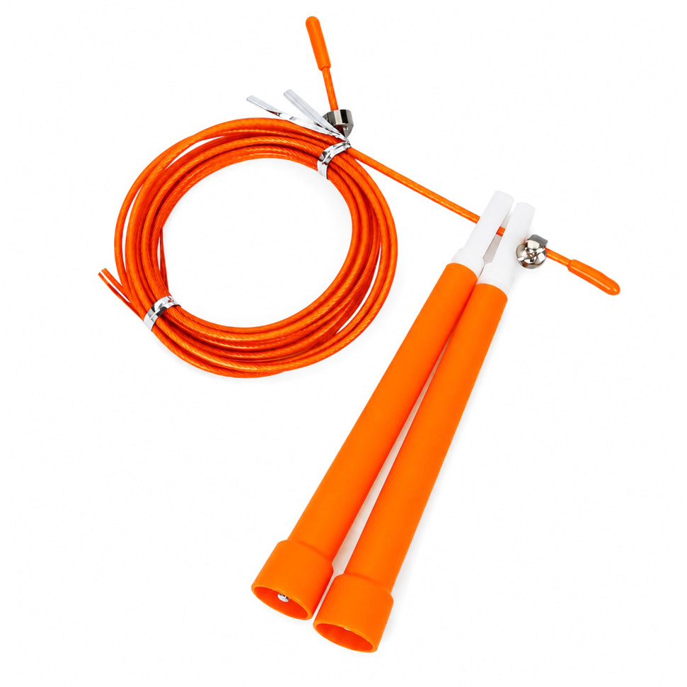 Скакалка скоростная MS 3765(Orange) 290 см, ручка пластик, веревка резина+металл опт, дропшиппинг