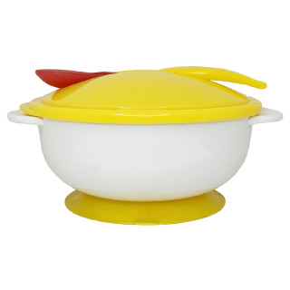 Тарелка на присоске с термоложкой и крышкой MGZ-0101(Yellow) 250 мл