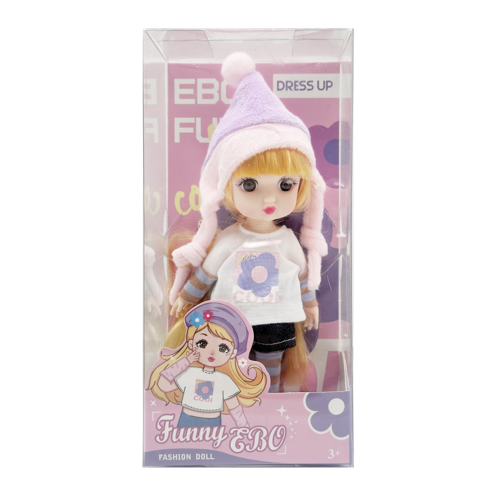 Кукла шарнирная для девочек Funny EBO DH2368B(Violet) 15 см опт, дропшиппинг