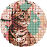 Алмазная мозаика на круглом подрамнике "Волшебный котенок" AM-R7912 d19см