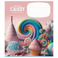 Тетрадь ученическая "Candy world" 012-3266K-1 в клетку, 12 листов