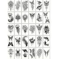 Набор детских временных тату "Черные мини №4" black-tattoo-mini-set-4-H
