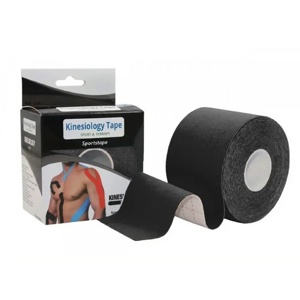 Кінезіологічний тейп Kinesio EasyFit EF-2080-BK, чорний - гурт(опт), дропшиппінг
