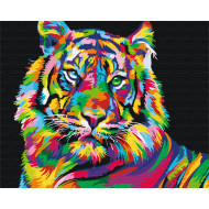 Картина по номерам "Тигр поп-арт" Brushme BS26176 40х50 см