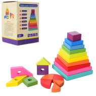 Дерев'яна іграшка Пірамідка MD 2824, 20 геометричних фігур