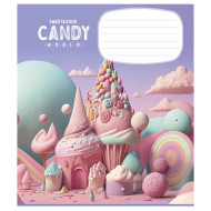 Тетрадь ученическая "Candy world" 012-3266K-2 в клетку, 12 листов