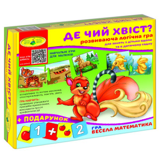 Детская развивающая игра "Где чей хвостик?" 86010 на укр. языке