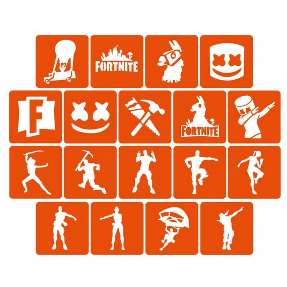 Набор трафаретов для био-тату «Fortnite» Fortnite_5x5_18_1 опт, дропшиппинг