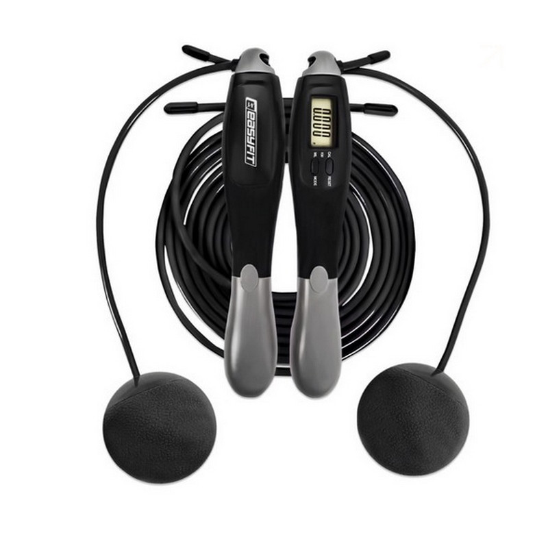 Скакалка скоростная с счетчиком TwinRope EF-1909-GY 2,8 метра опт, дропшиппинг