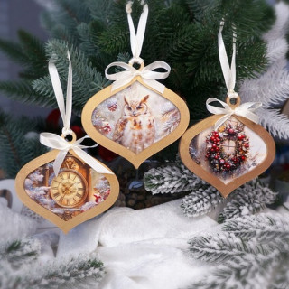 Творческий набор для создания 3-х елочных украшений "Cozy Winter" FDCKW-054