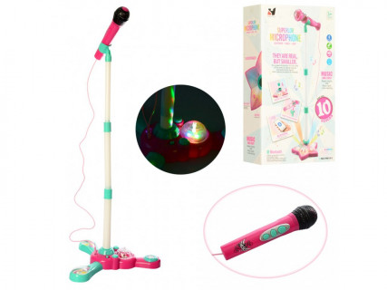 Детский микрофон на стойке YH015-3 со светом