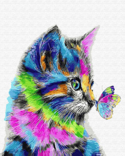 Картина по номерам. Brushme "Котик в краске" GX28359, 40х50 см