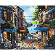 Картина по номерам "Рестораны на побережье" KHO3652 40х50 см