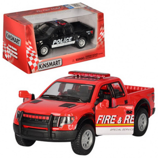 Детская модель машинки пикап Ford F-150 SVT Raptor Supercrew Kinsmart KT5365WPR инерционная, 1:40