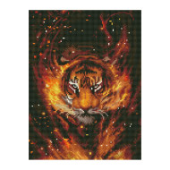 Алмазная мозаика "Огненный тигр" EJ1403, 40х30 см