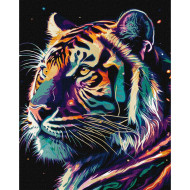 Картина по номерам "Фантастический тигр" KHO6527 с красками металлик 40х50 см