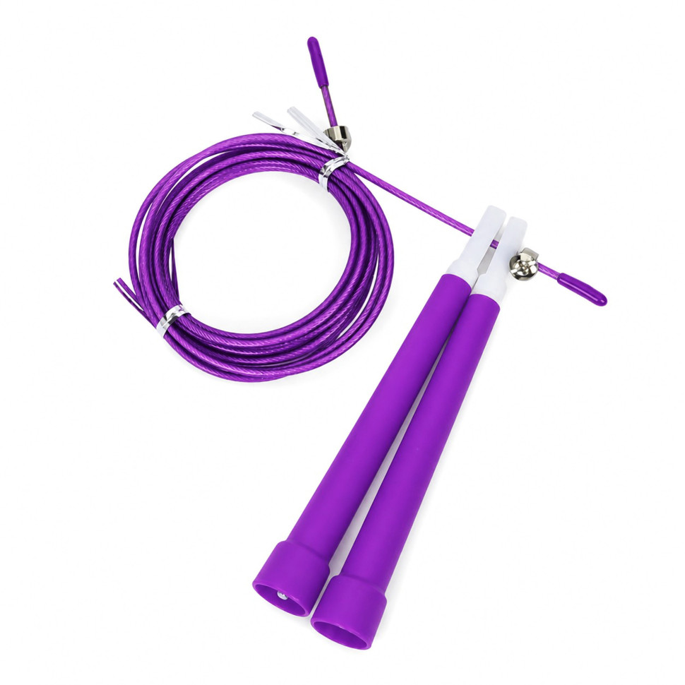 Скакалка скоростная MS 3765(Violet) 290 см, ручка пластик, веревка резина+металл опт, дропшиппинг