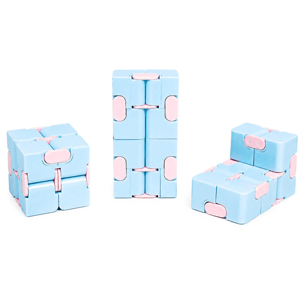 Антистресс кубик-трансформер Infinity Cube IGR133(Blue) пастельные цвета опт, дропшиппинг