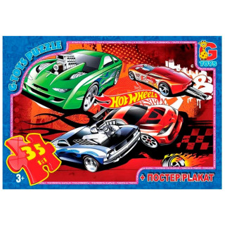 Пазлы детские "Hot Wheels" FW770, 35 элементов