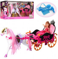 Карета з конем для ляльок Барбі 689Y лялька в комплекті