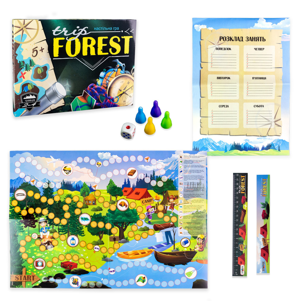 Настільна Гра-бродилка Trip Forest 30553 ігрове поле, 4 фішки, кубик - гурт(опт), дропшиппінг
