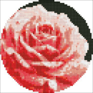 Алмазная мозаика на круглом подрамнике "Совершенная роза" AM-R7919 с АВ стразами d19см