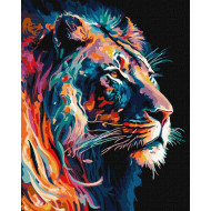Картина по номерам "Грациозный лев" ©art_selena_ua Идейка KHO6517 40х50 см с красками металлик extra