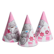 Колпак праздничный "Мишка" розовый 7003-0025, 15см, в упаковке 20 шт