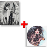 Набор картин по номерам 2 в 1 Идейка "Мой ангел-хранитель" 40х50 KHO4511 и "Дикая воля" 40х40 KHO4937