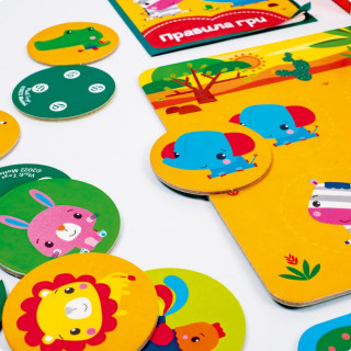 Игра настольная "Fisher Price. Лото. Изучаем животных" VT2910-01, 4 игральных поля