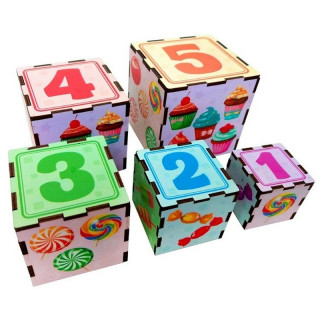 Дерев'яні кубики-пірамідка