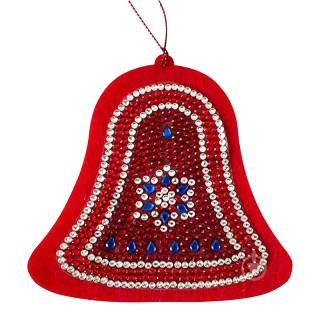 Набор для творчества со стразами "Колокольчик новогодний" 178450, 10х10 см