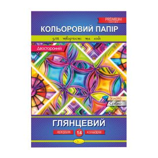 Набор цветной двусторонней бумаги А4 КПД-А4-14, 14 цветов