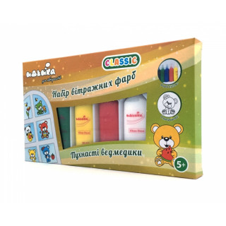 Набор витражных красок "Пушистые мишки" 98502 для росписи на стекле