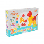 Игрушка развивающая 3D пазлы - Животные 39355T, 4 игрушки в наборе