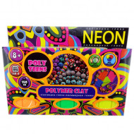 Дитячий набір полімерної глини для ліплення ТМ Poly Teens Neon РТ00002, 3 кольори в наборі
