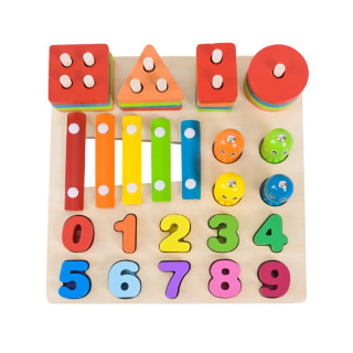 Детская деревянная игрушка "4 в 1" C9404 рыбалка, ксилофон